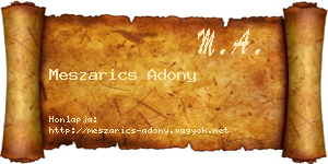 Meszarics Adony névjegykártya